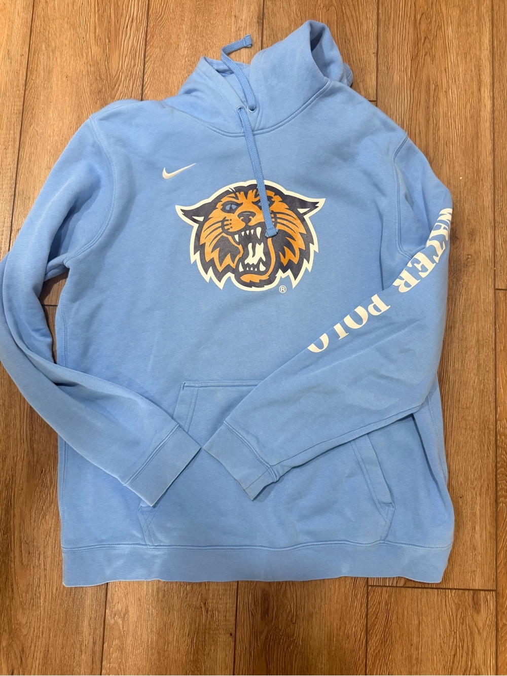 Nike Men’s Light Blue Pullovers for Men Hoodie with Tiger Crest Water polo